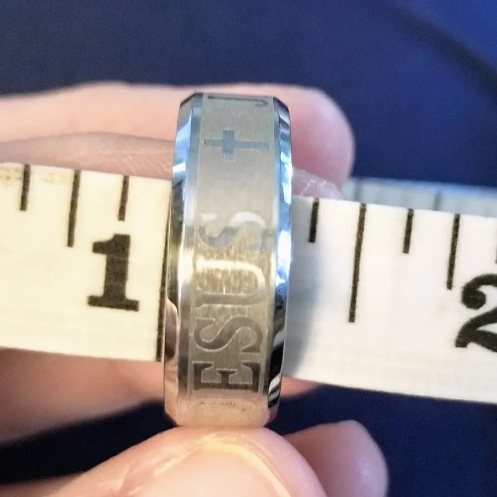 Faith Jesus Cross Stainless Steel Ring sz 10 NEW!